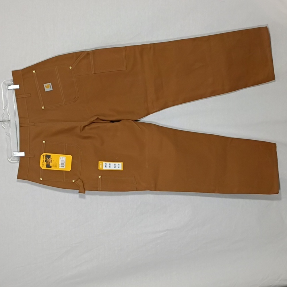 NEW Carhartt Tan Loose Fit Firm Duck Double Front Utility Work Pant Men 38X32 - Picture 4 of 10